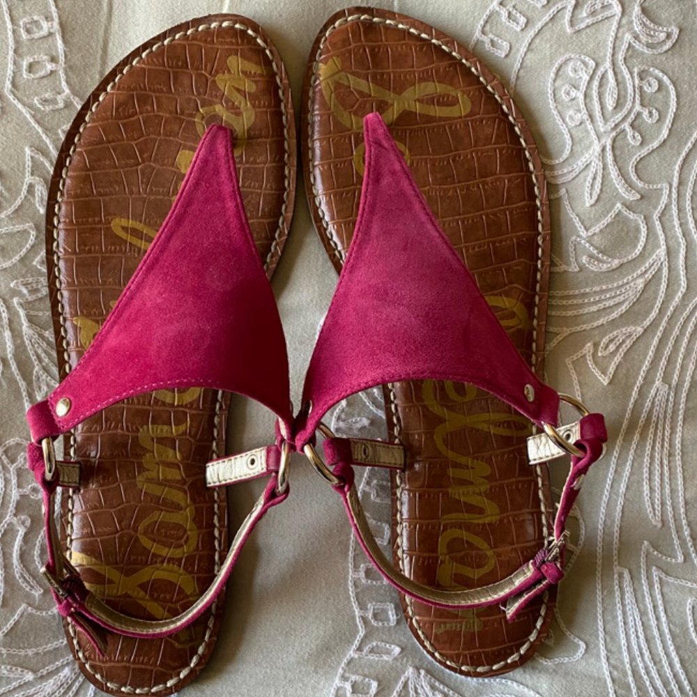 Sam Edelman Sandals Magenta Suede Size 10